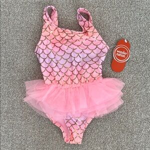 Wonder Nation Pink Scale Tutu Swimsuit